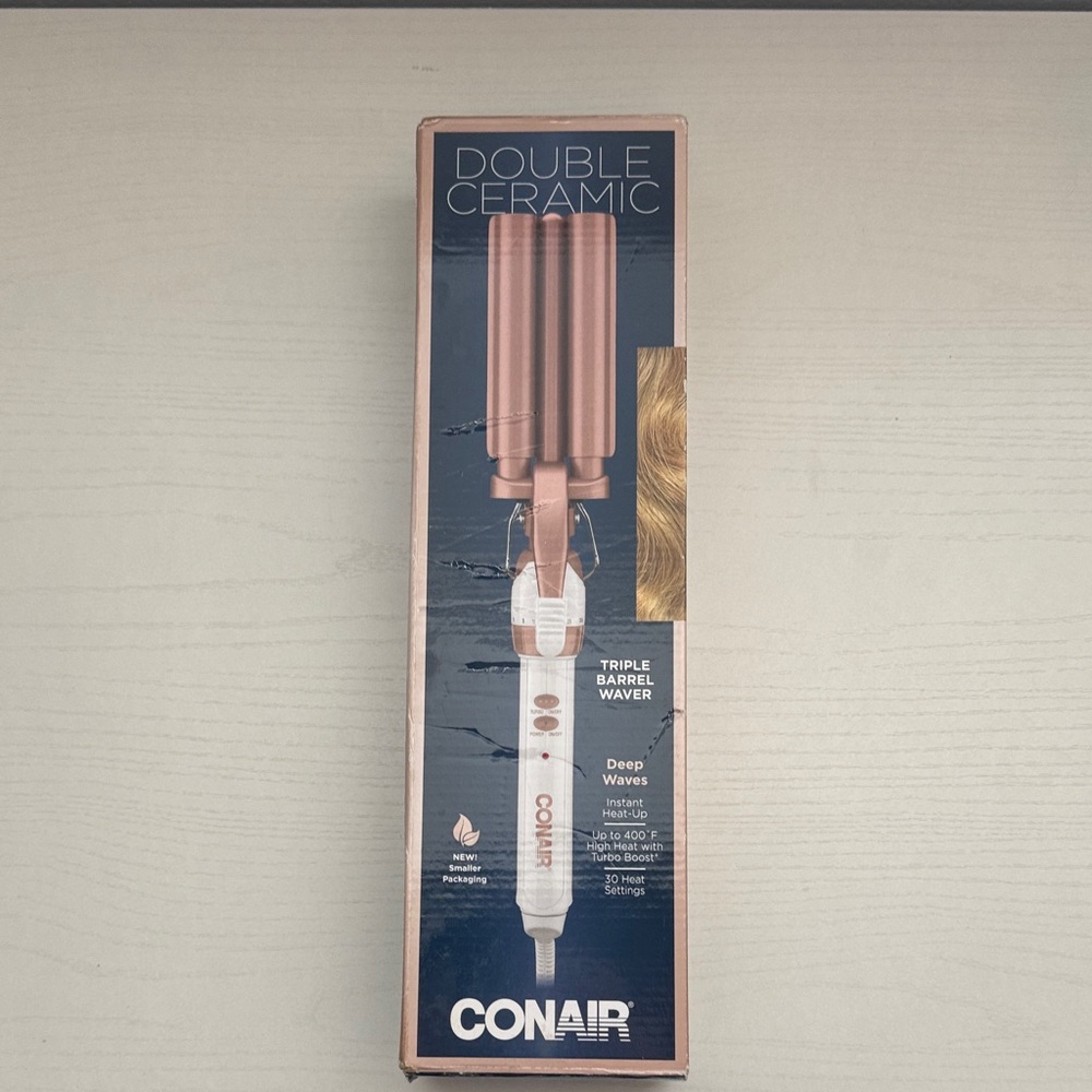 Conair Double Ceramic Triple Barrel Waver - Rose Gold